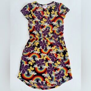 Colorful Kids Dress with Rainbow and Butterflies